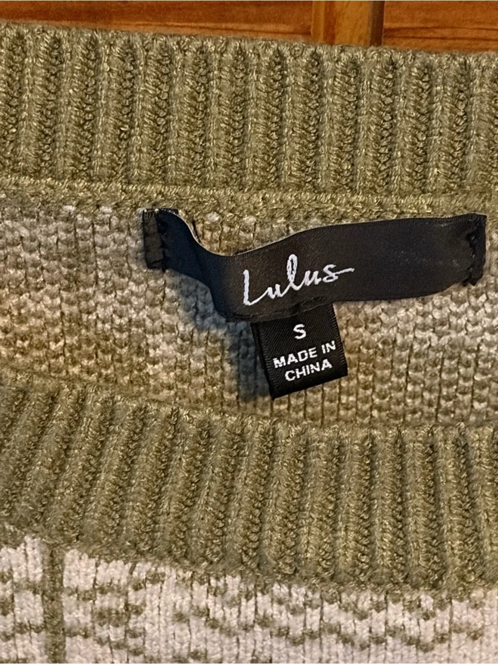 Lulu's Olive Green & White Plaid Cropped Crewneck Sweater w/Skirt Set